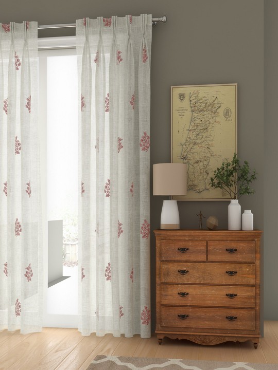 White Set of 2 Door Curtain