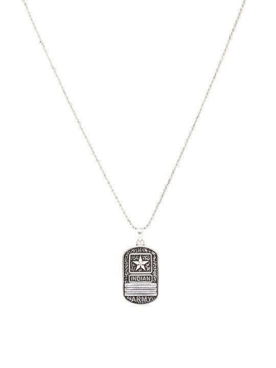 Men Silver-Toned Pendant with Chain