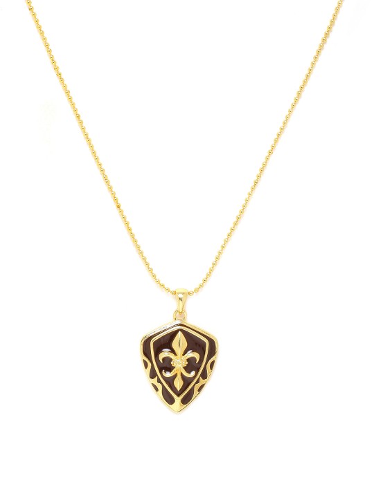 Men Gold-Toned Pendant With Chain