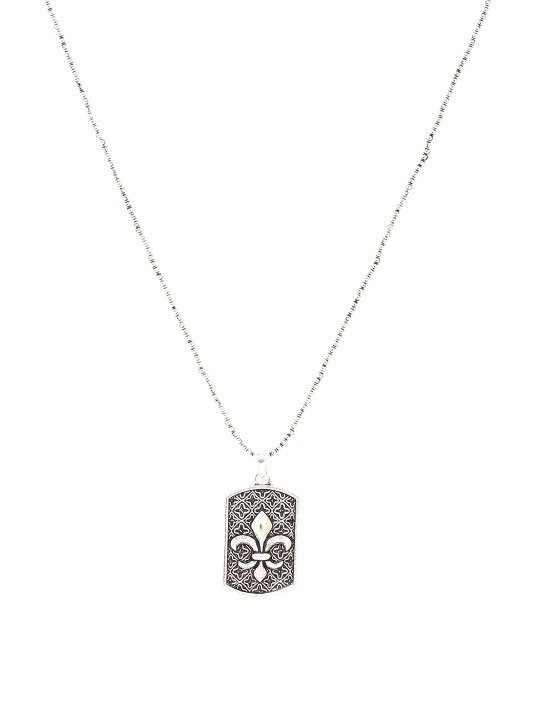 Men Silver-Toned Pendant With Chain