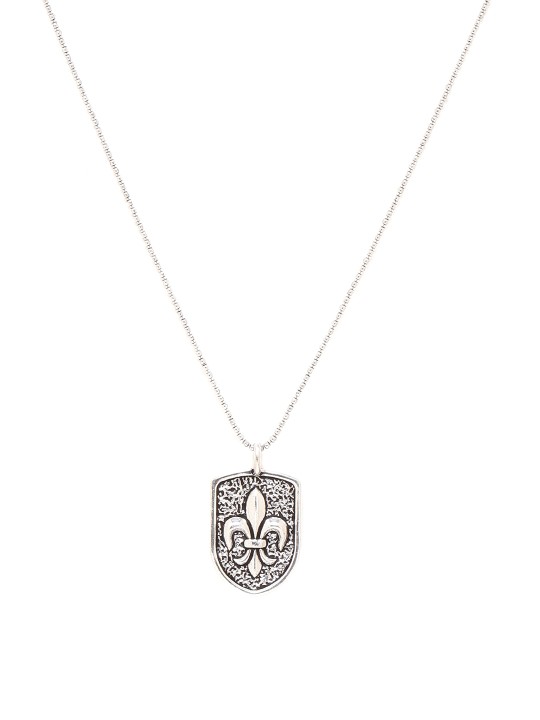 Men Silver-Toned Pendant With Chain