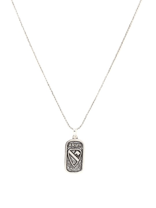 Men Silver-Toned Pendant with Chain