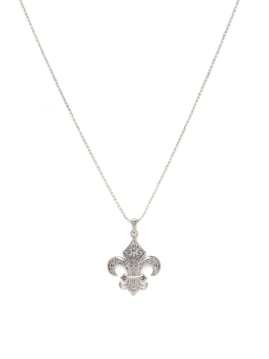 Men Silver-Toned Pendant With Chain