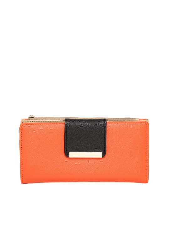 Women Orange Solid Two Fold Wallet