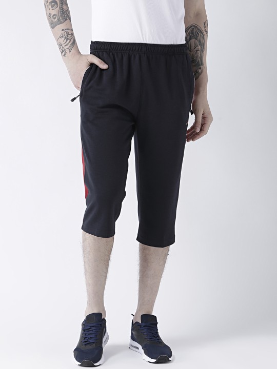 Men Navy Blue Solid Regular Shorts 28