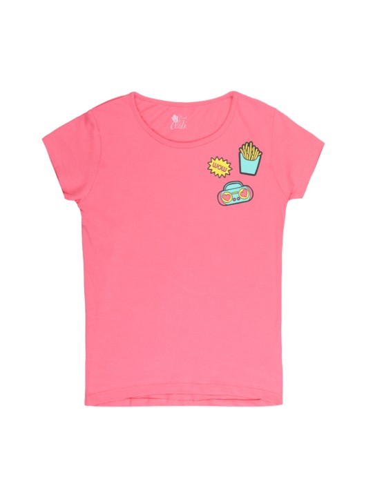 Girls Pink Printed Top 8-9Y