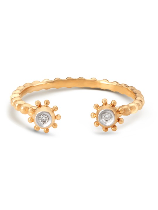 Women 14-KT Yellow Gold Ring with Diamonds