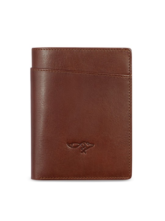 Men Tan Brown Solid Two Fold Leather Wallet