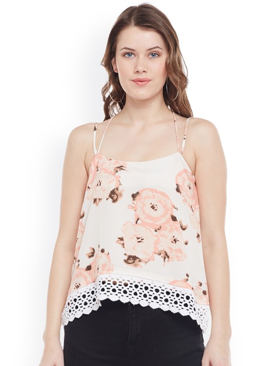 Women Off-White Printed A-Line Top S