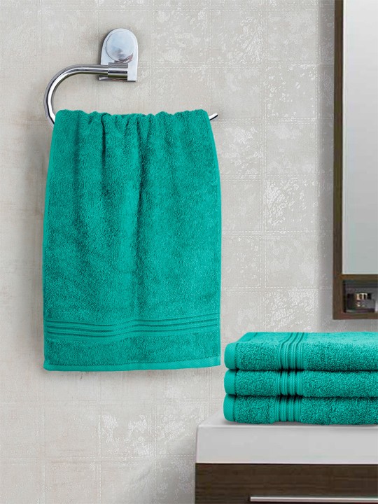 Green Set Of 4 600 GSM Hand Towels