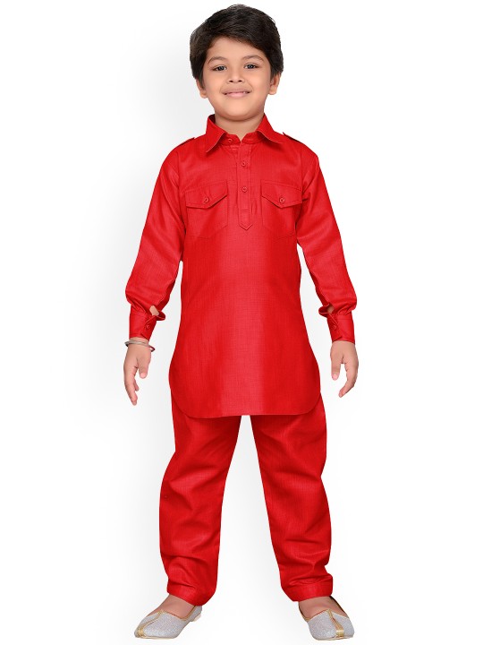 Boys Red Solid Kurta with Salwar 18-24M -  804