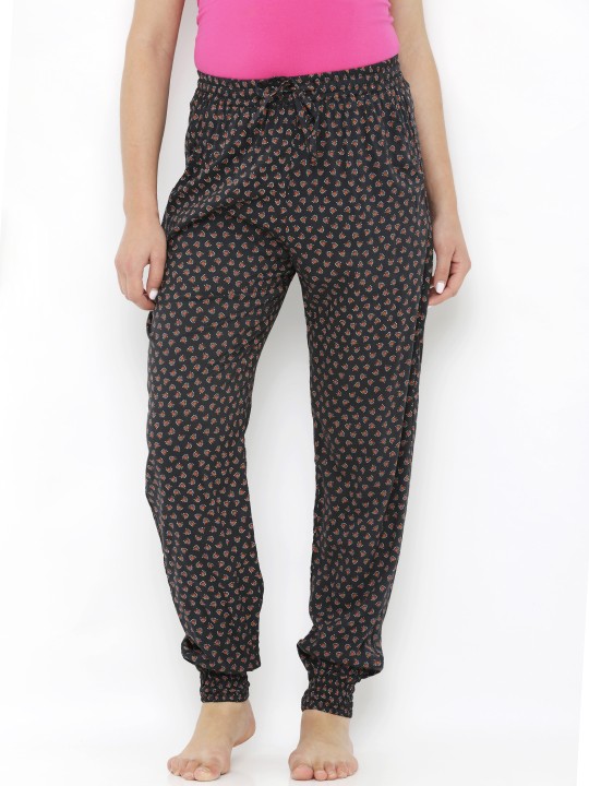 Black Printed Lounge Pants CZWPY0011 S