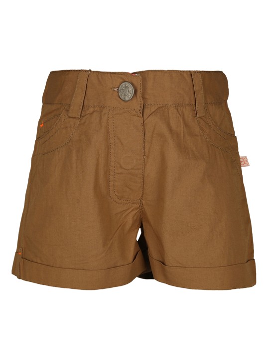 Girls Khaki Solid Regular Fit Regular Shorts Newborn