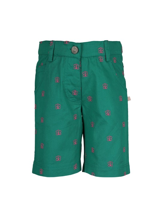 Girls Green Printed Regular Fit Regular Shorts 2Y