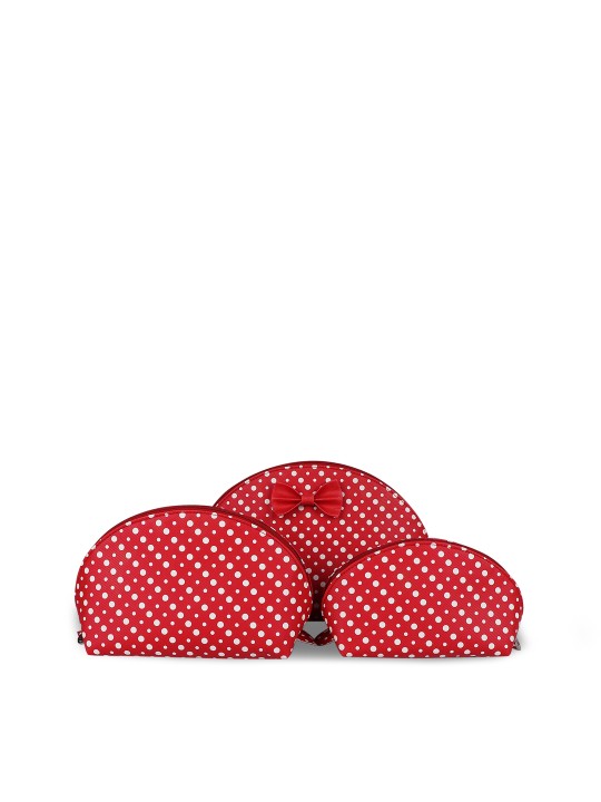 Pack of 3 Women Red Colourblocked Make-Up Pouch