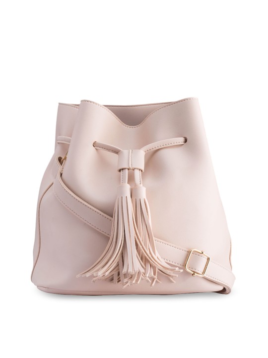 Peach-Coloured Solid Sling Bag