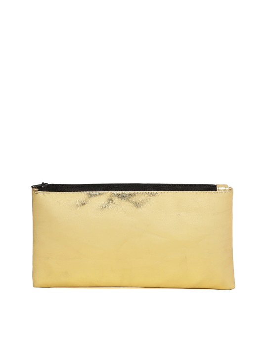Gold-Toned Solid Clutch