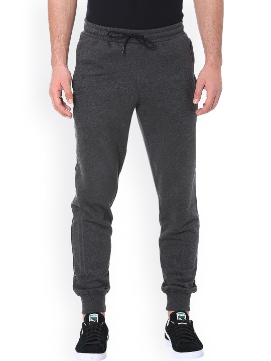 Men Charcoal Grey VK Knitted Joggers XS