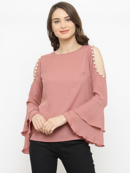 Women Pink Embellished Top