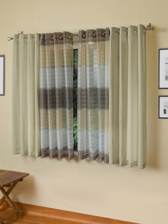 Beige Room Darkening Window Curtains