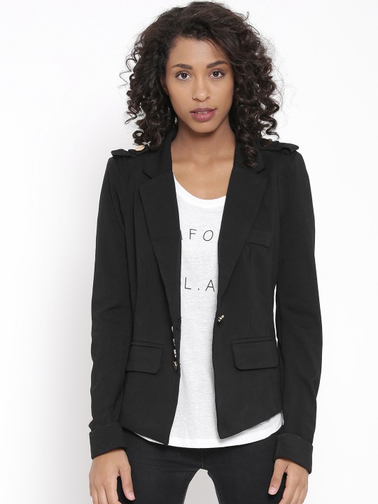 Black Single-Breasted Casual Blazer S