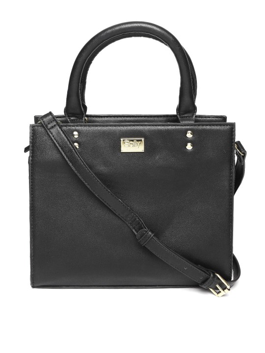 Allen solly black solid handheld online bag