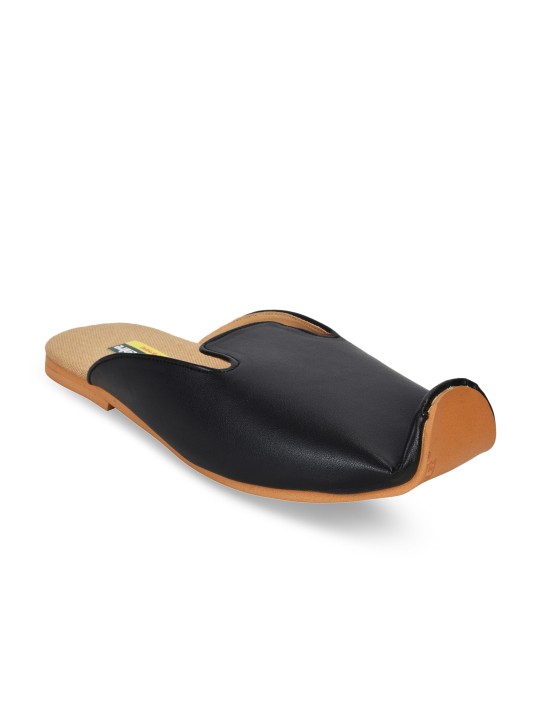 Men Black Leather Comfort Sandals 6