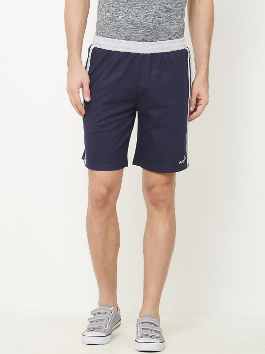 Men Navy Blue Solid Regular Fit Sports Shorts 30