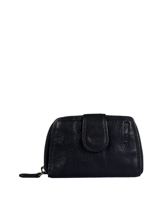 Women Black Solid Two Fold Wallet