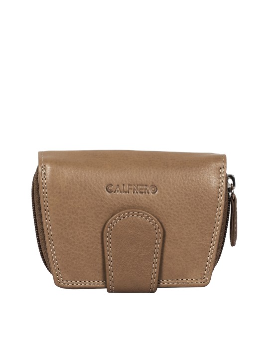 Women Camel Brown Solid Two Fold Wallet