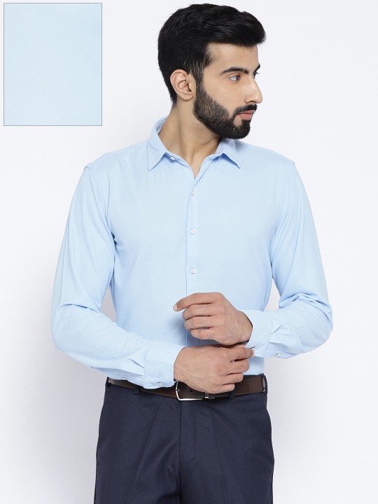 Men Blue Slim Fit Solid Formal Shirt 39