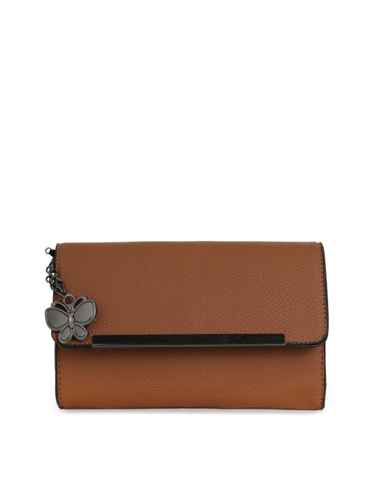 Brown Solid Clutch