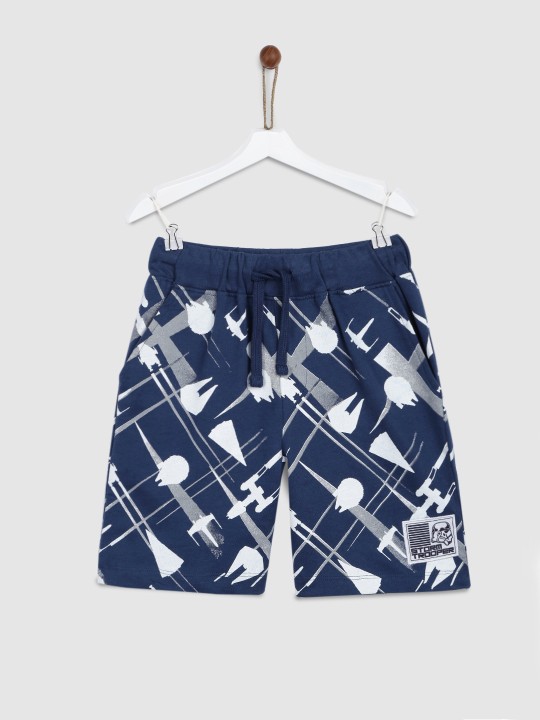 Boys Navy & White Printed Shorts 13-14Y
