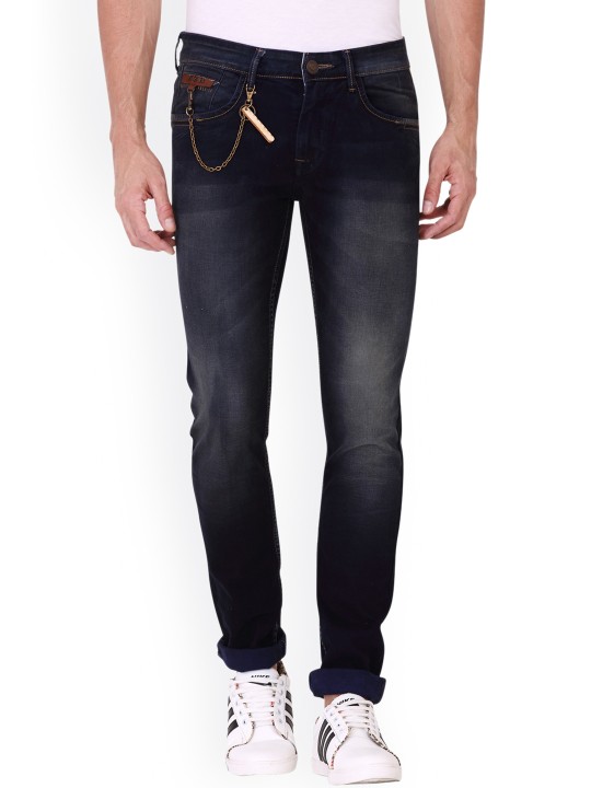 Men Blue Skinny Fit Low-Rise Clean Look Stretchable Jeans 30