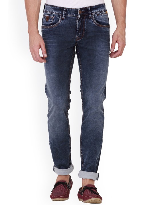Men Blue Skinny Fit Low-Rise Clean Look Stretchable Jeans 30