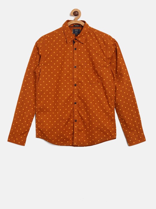Indian Terrain Boys Brown Regular Fit Printed Casual Shirt