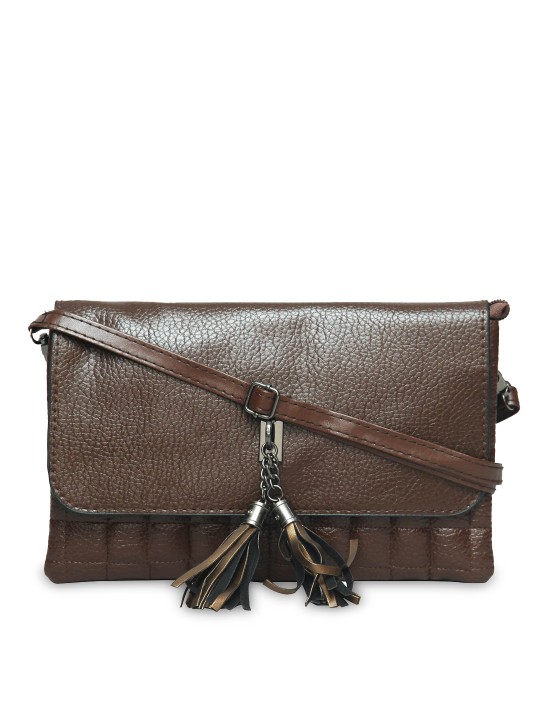 Brown Solid Clutch