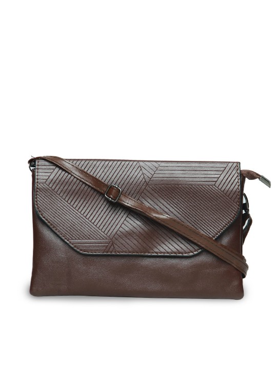 Brown Solid Clutch