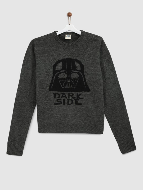 Boys Charcoal Grey Printed Pullover 7-8Y