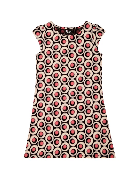 Girls Brown Printed A-Line Dress 2-3Y