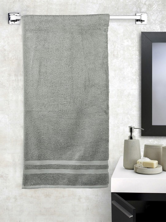 Grey Solid Cotton 500 GSM Bath Towel