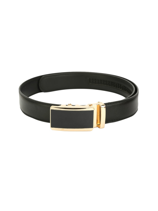 Pacific Gold Men Black Solid Belt