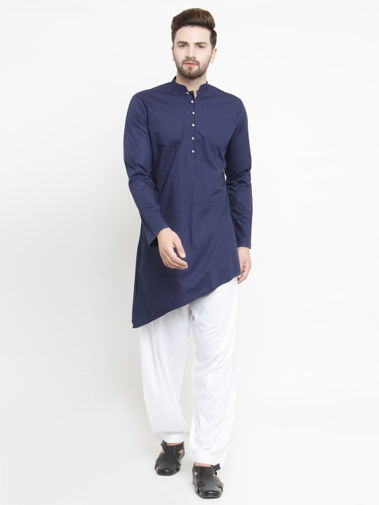 Men Navy Blue Solid Straight Kurta 3XL