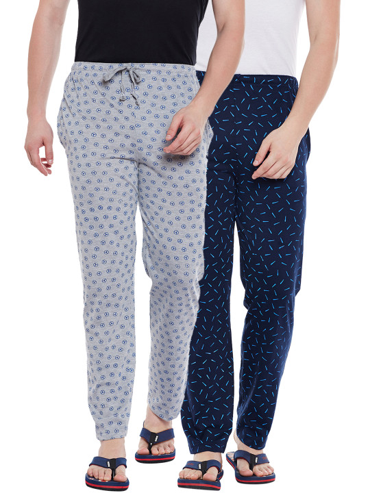 MACK JONNEY Men Pack Of 2 Track Pants D1-4PRTMLG-3PRTNVY