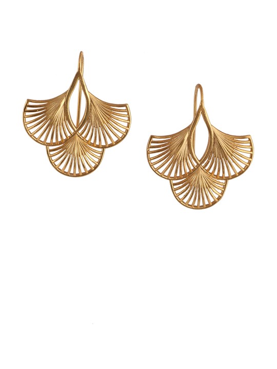 Gold-Toned Oval Half Hoop Earrings