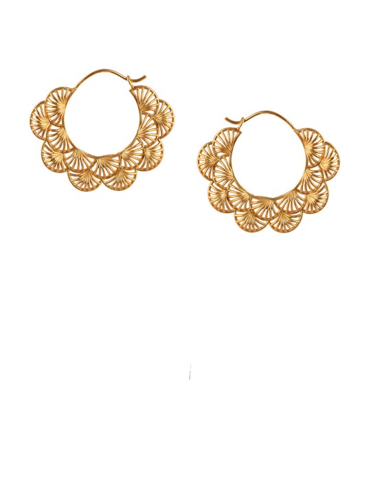 Gold-Toned Circular Half Hoop Earrings