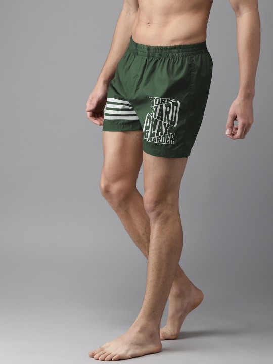 Men Green Printed Boxers MVMB01 XS