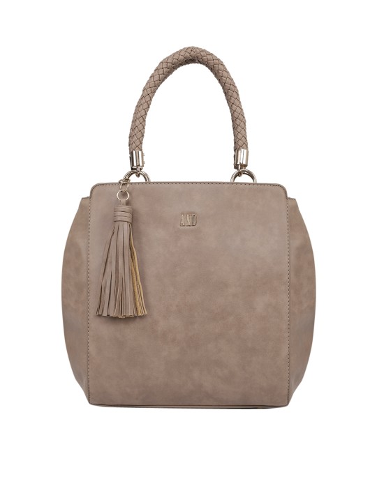 Brown Solid Handheld Bag