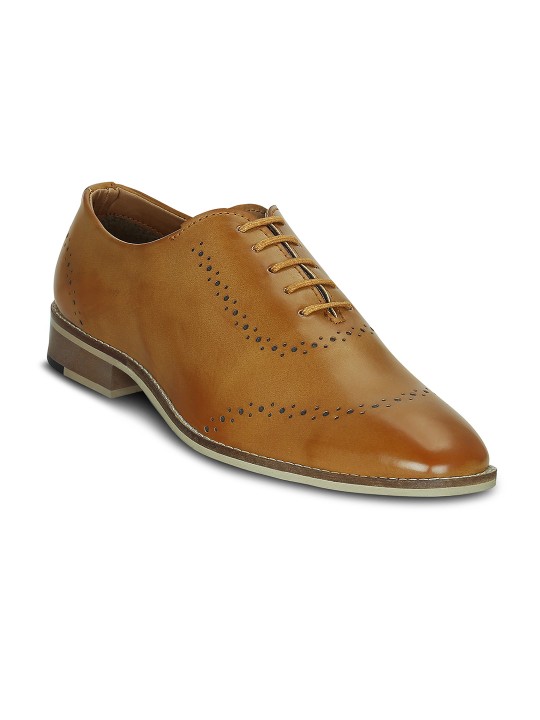 Men Tan Formal Oxford Shoes 5