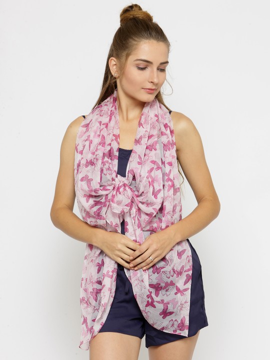 Women Pink Digital Print Stole